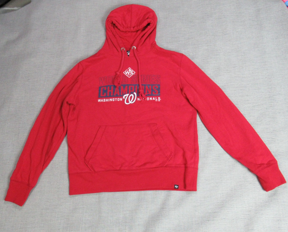 47 Washington Nationals Hoodie Mens Small Red Sweatshirt MLB World Series 2019